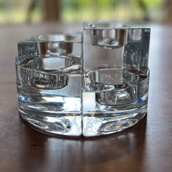 Orrefors Sweden, Quartet Crystal Votive Candle Holders - Picture 1 of 8